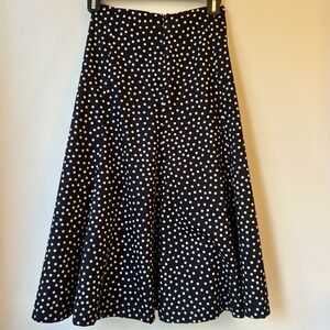 Jones New York Skirt Size 6 Black Tan Polka Dot Office Party Cotton Classic